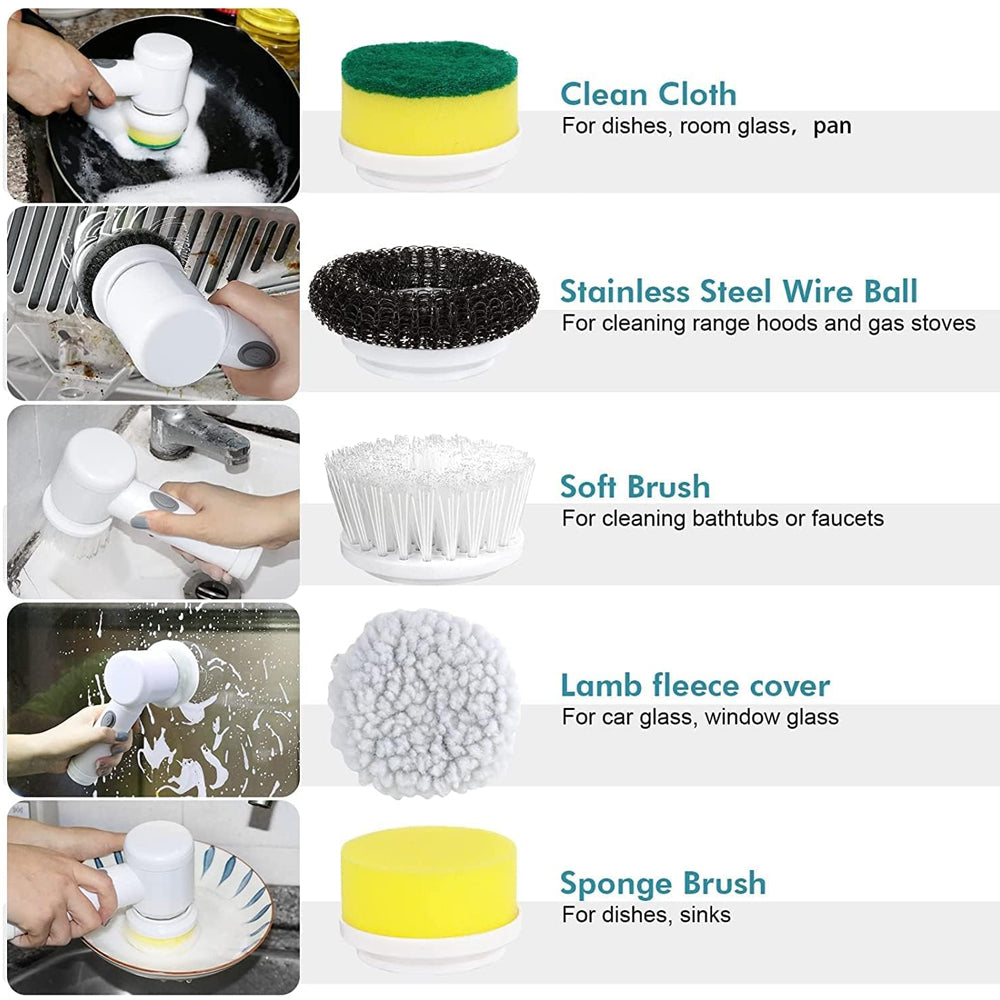 5-in-1 Multi Functional Electric Cleaning Brush